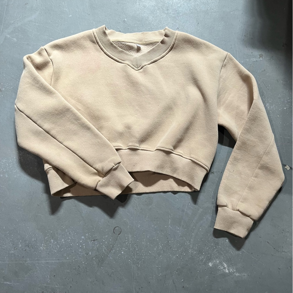 V-Neck Crop Sweatshirt